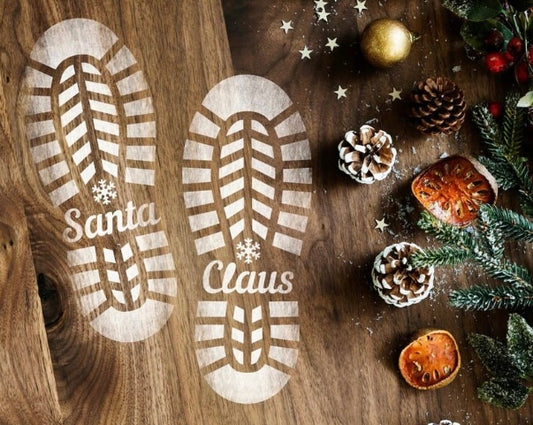 Santa Claus Footprint Stencil